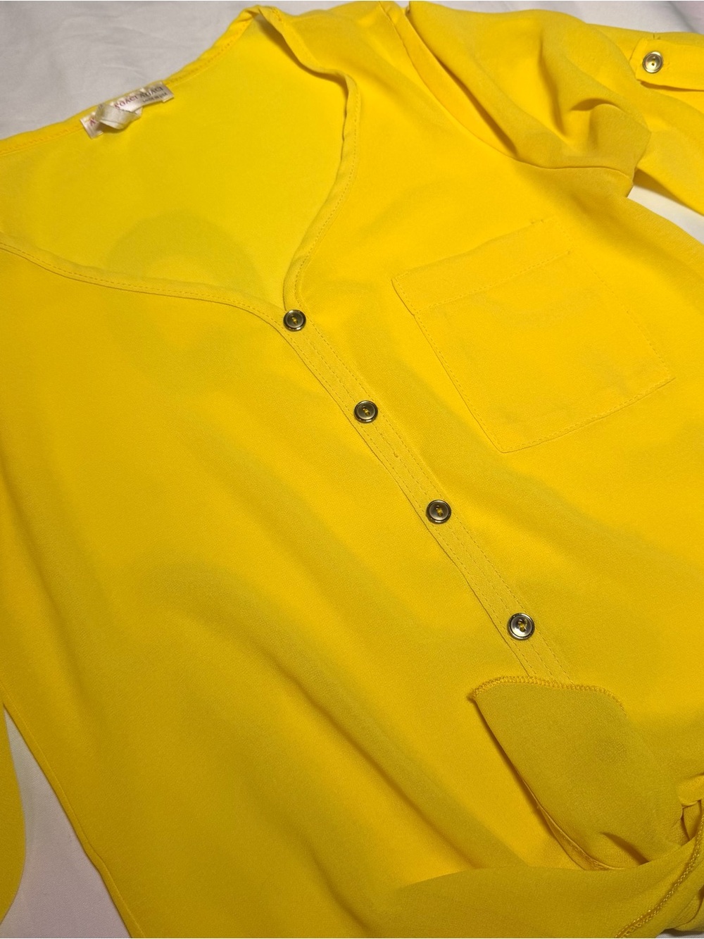 Women Bright Yellow Button-Front Shirt